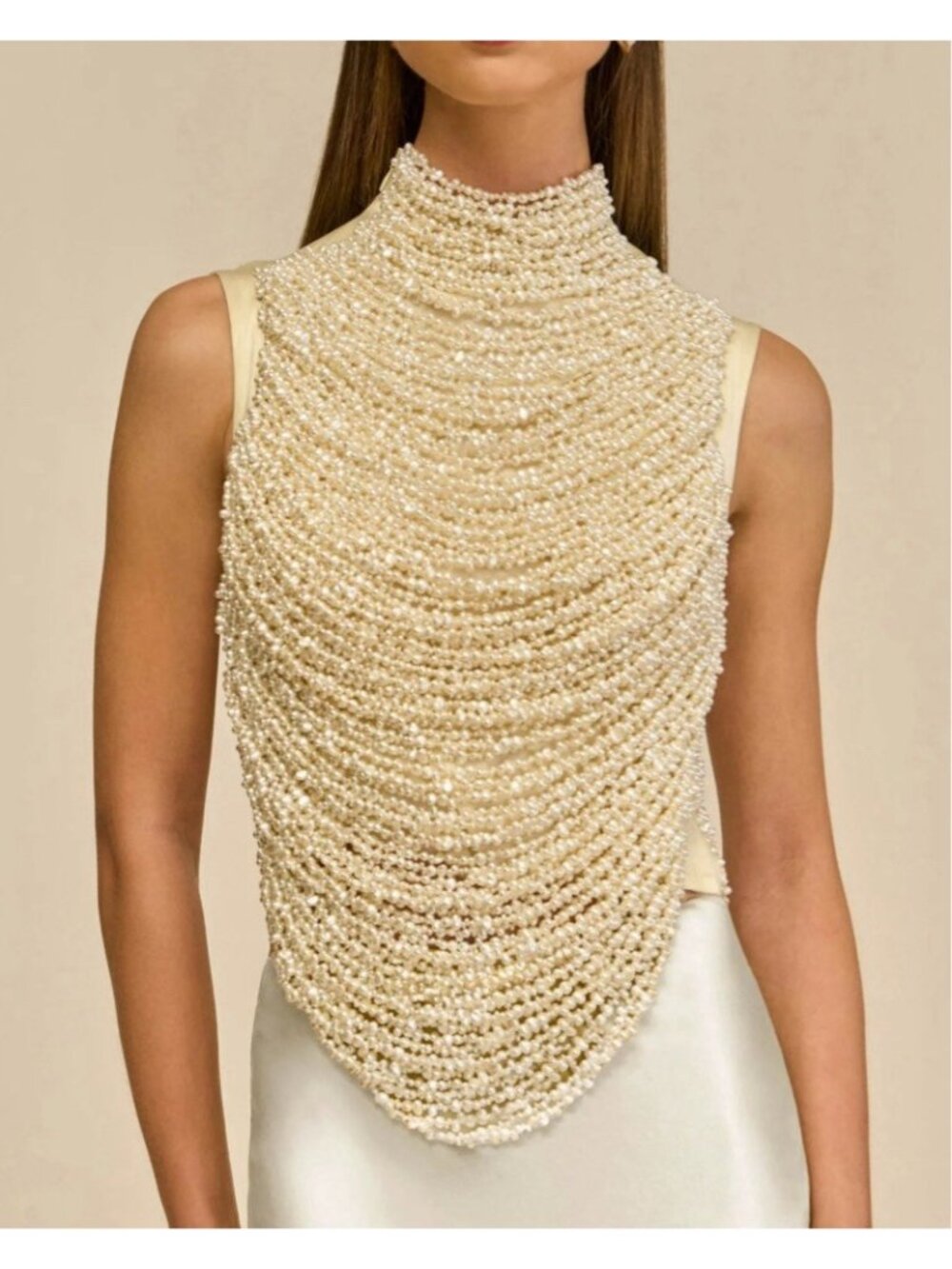 Cult Gaia Taraji Sleeveless Top in Pearl Draped - Picture 1 of 6